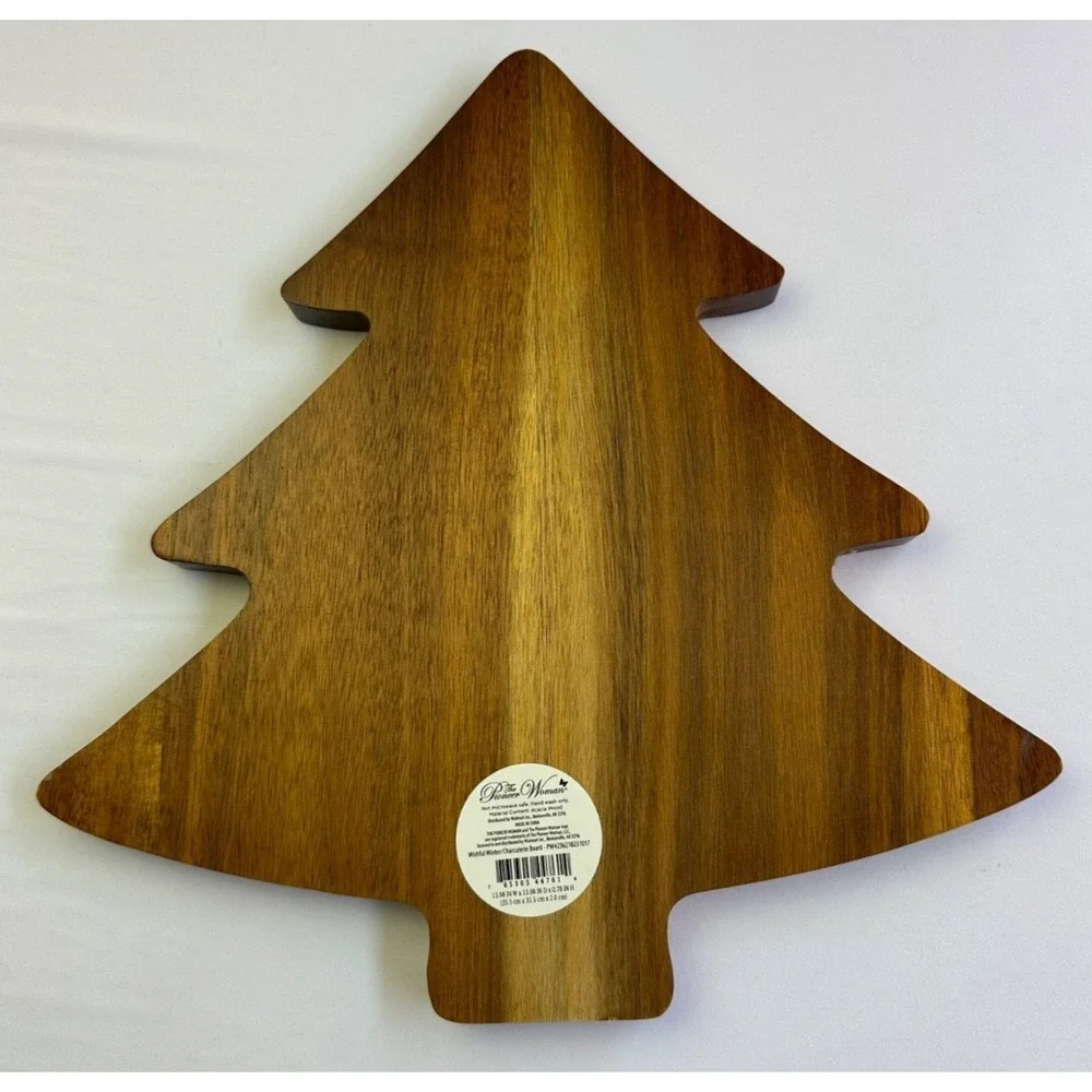 Pioneer Woman Wishful Winter Charcuterie Board Acacia Wood Floral Christmas Tree
